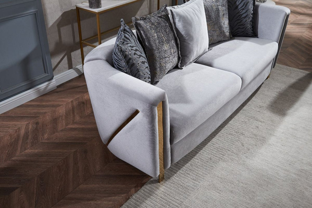 Galaxy Home Chanelle Loveseat in Gray