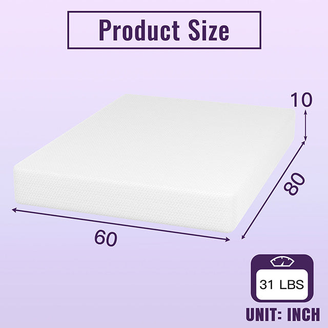 Nasturtium 10" Queen Bamboo Charcoal Infused Memory Foam