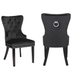 Galaxy Home Erica Wood Legs Dining Chair (Set of 2) in Black image