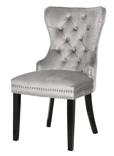 Galaxy Home Erica Wood Legs Dining Chair (Set of 2) in Light Grey