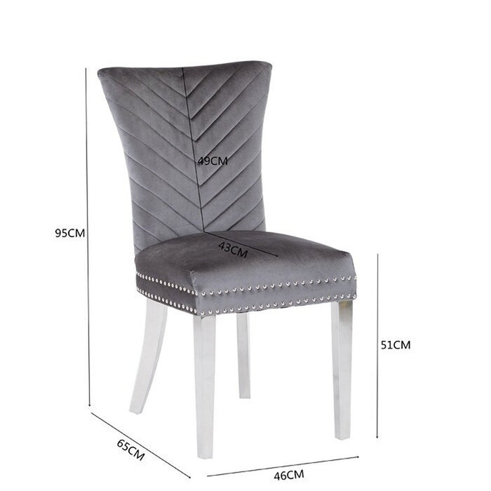 Galaxy Home Eva Stainless Steel Dining Chair (Set of 2) in Grey