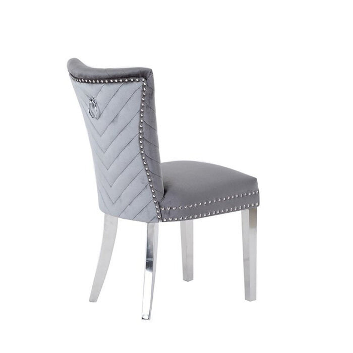 Galaxy Home Eva Stainless Steel Dining Chair (Set of 2) in Grey