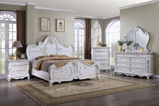 Roselli Bed Chrome & White