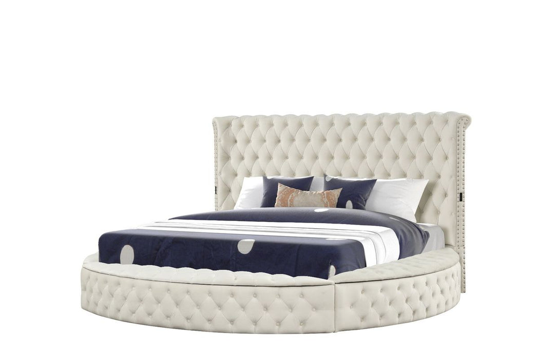 Galaxy Home Hazel King Bed in Cream