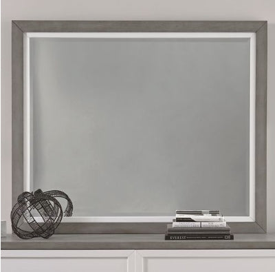 Palmetto Heights Landscape Mirror in Shell White and Driftwood