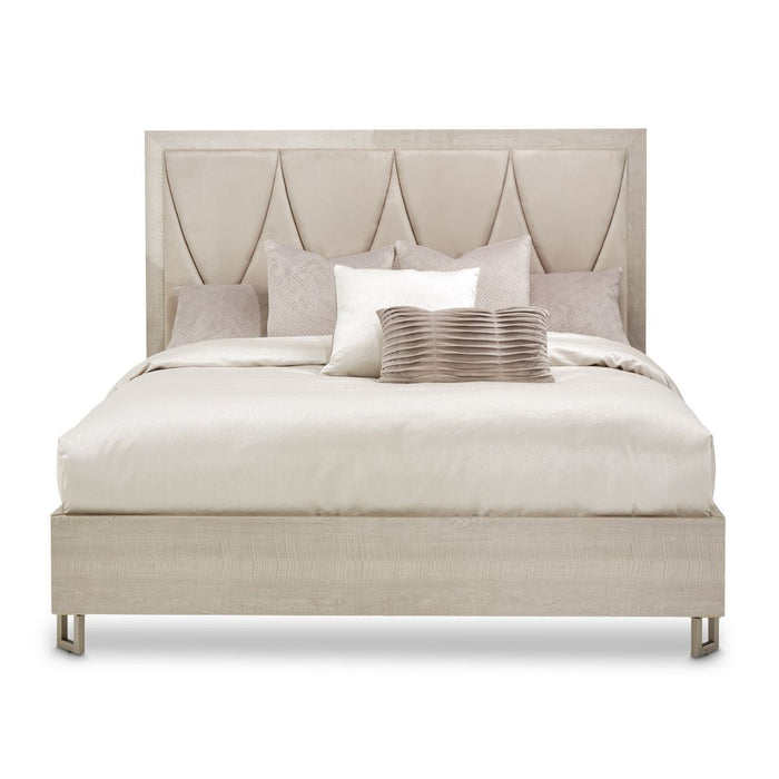 AICO Marin King Panel Bed in Greige