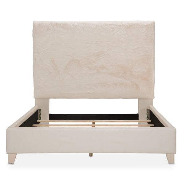 AICO Furniture Emerson King Upholstered Bed in Powder