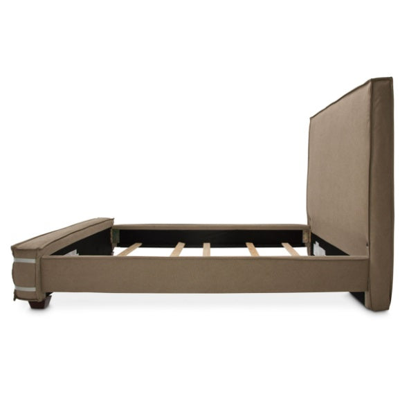 AICO Furniture Penninsula Queen Upholstered Bed in Khaki