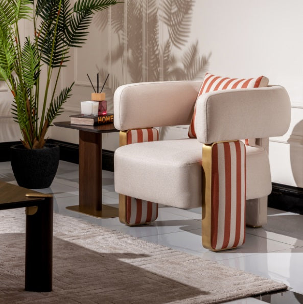 AICO Furniture Amora Chair Ash in Eggshell Walnut