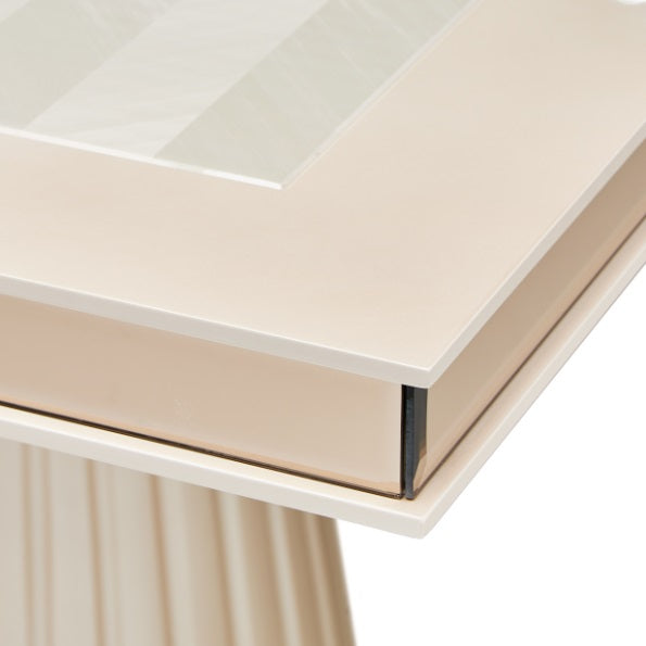 AICO Furniture Carmela Rectangular Dining Table in Shimmer Ivory