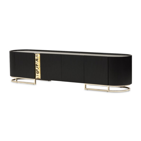 AICO Furniture Lisbon Media Cabinet in Silken Matte Black image