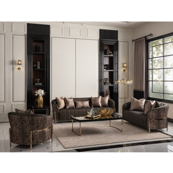 AICO Furniture Lisbon Sofa in Onyx Gold