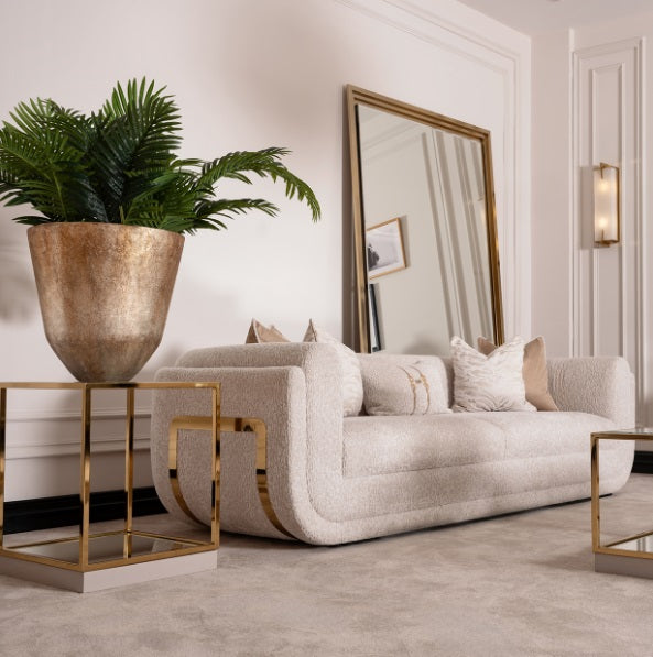 AICO Furniture Savannah Breeze End Table in Bright Gold