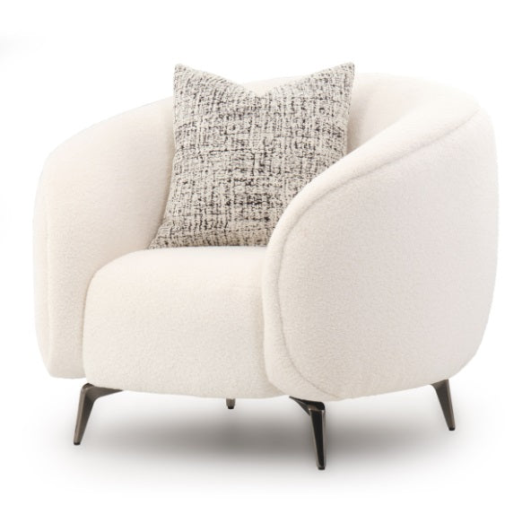 AICO Furniture Noir Chair Marshmallow in Black Nickel image