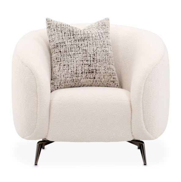 AICO Furniture Noir Chair Marshmallow in Black Nickel