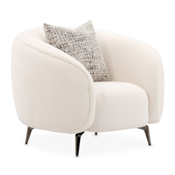 AICO Furniture Noir Chair Marshmallow in Black Nickel