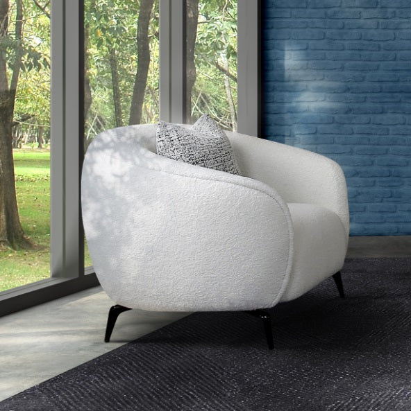 AICO Furniture Noir Chair Marshmallow in Black Nickel
