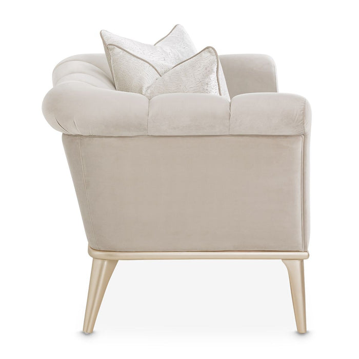 AICO Yvette Chair and A Half in Porcini Medium Champagne