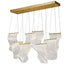 AICO Furniture Lighting Sheer Waves 8 Light Rectangular LED Chandelier in Champagne image