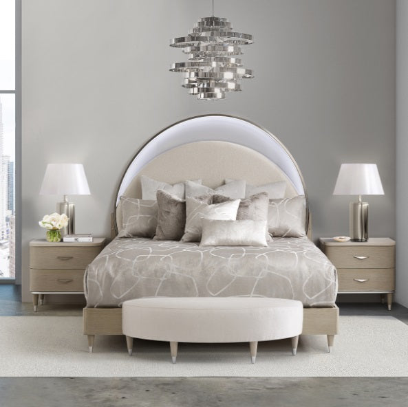 AICO Furniture Lighting Hemispheres 8 Light Chandelier in Silver