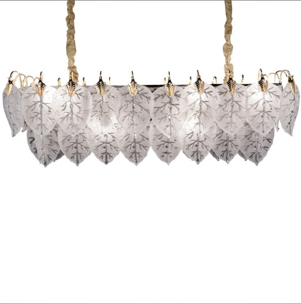 AICO Furniture Lighting Autumn Rectangular Light Chandelier in Clear image