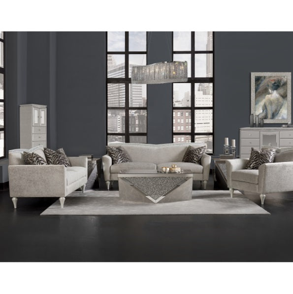 AICO Furniture Lighting Cool Breeze 14 Light Chandelier in Clear
