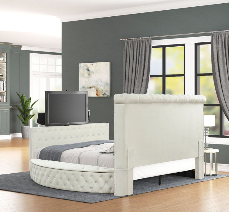 Galaxy Home Maya Queen Bed in Cream