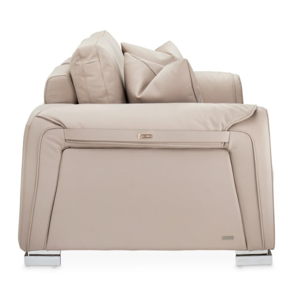 AICO Furniture Mia Bella Bergamo Loveseat in Stainless Steel