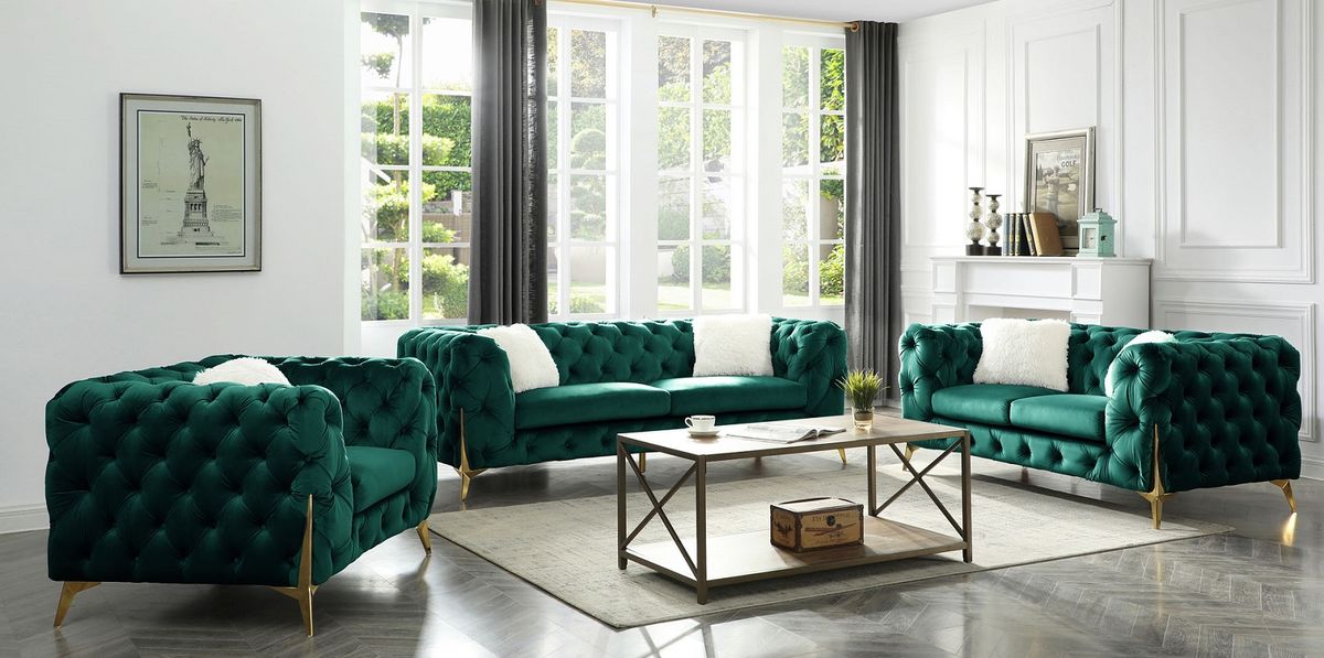 Galaxy Home Moderno Loveseat in Green
