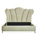 AICO Villa Cherie California King Channel Tufted Upholstered Bed in Hazelnut image