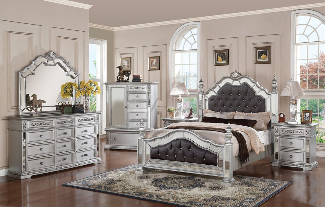 Cosmos Pamela Nightstand in Silver