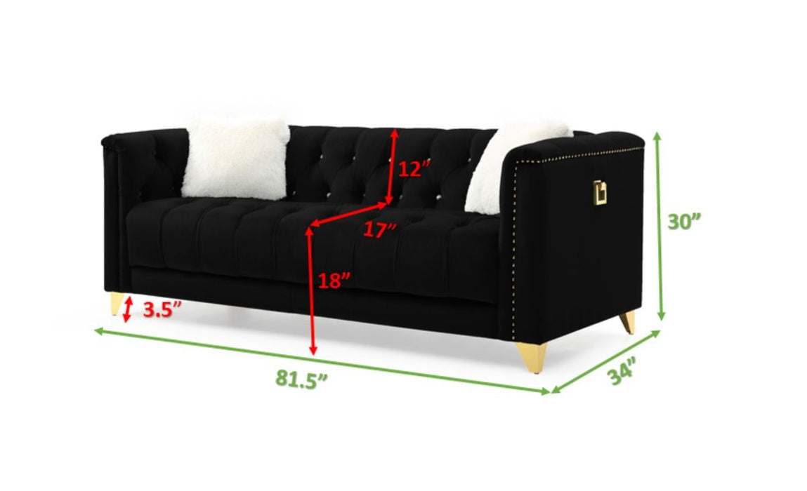 Galaxy Home Russell Sofa in Black