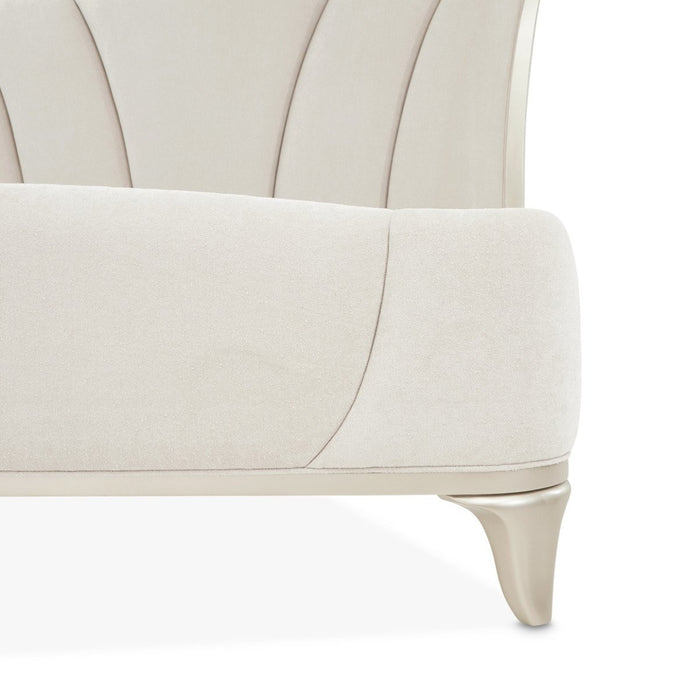 AICO Furniture La Marisia King Upholstered Platform Bed in Creamy Pearl