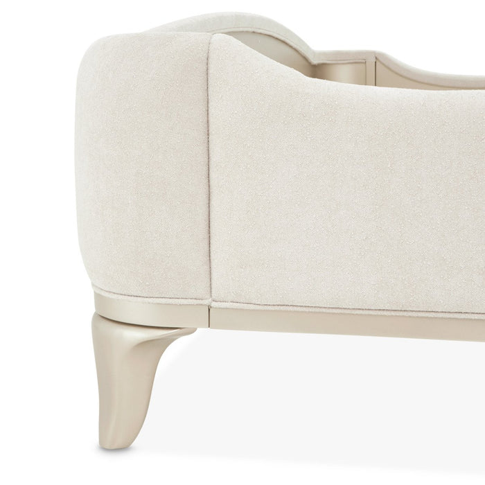 AICO Furniture La Marisia Queen Upholstered Platform Bed in Creamy Pearl