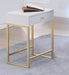 Coleen White & Brass Side Table image
